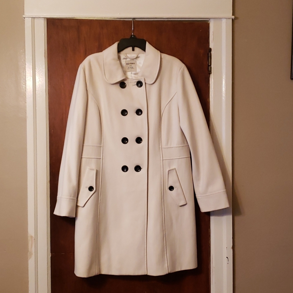 Old Navy Cream Wool Coat